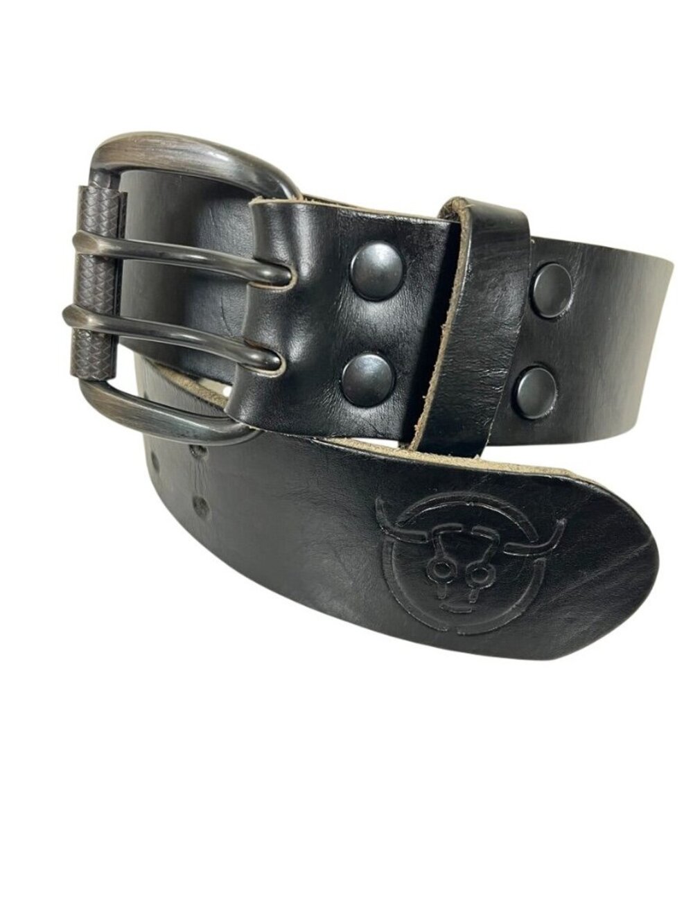 Logical Leather Mens Sz 34 Heavy Duty Full Grain Leather Double Prong Work Belt